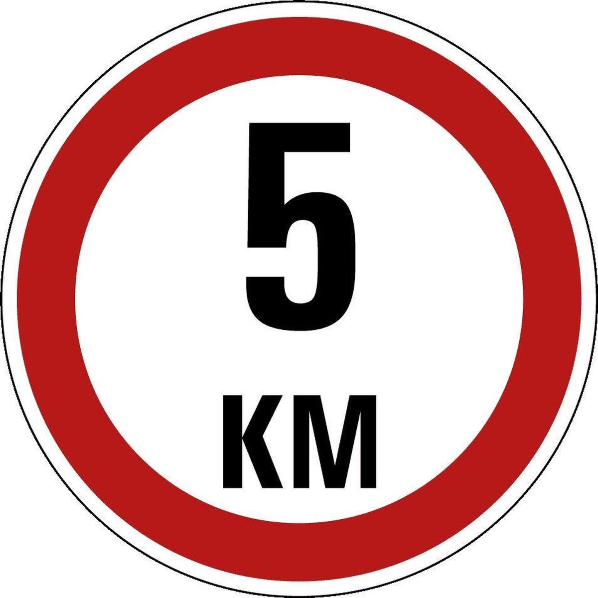 Maximaal 5 km sticker, A1 200 mm