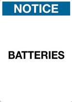 Sticker 'Notice: Batteries' 148 x 105 mm (A6)