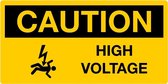 Caution sticker High Voltage 2, liggend 200 x 100 mm