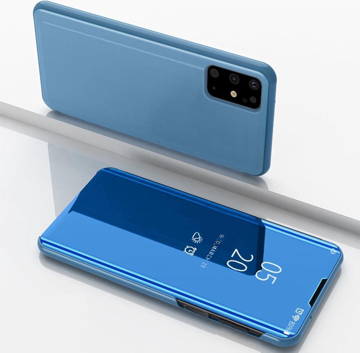 Mirror View Case - Geschikt voor Samsung Galaxy S20 Plus Hoesje - Blauw