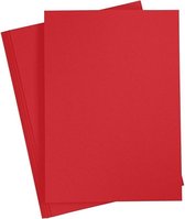 5x Rode kartonnen vel A4 - Hobbypapier - Knutselmaterialen