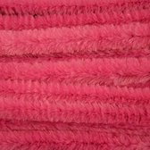 20x Roze chenille draad 14 mm x 50 cm - Buigbaar draad - Pluche chenillegaren/chenilledraden - Hobbymateriaal om mee te knutselen