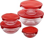 Bewaardozen / Voorraaddozen Glas Rood (10 stuks)