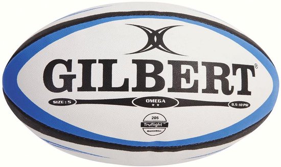 Monumentaal Harnas scheidsrechter Gilbert Rugbybal Omega - Wit-Zwart-Blauw - Maat 5 | bol.com