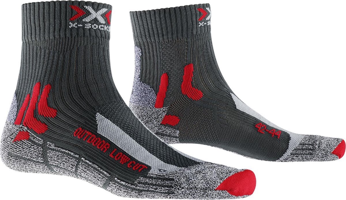 X-Socks Sportsokken - Maat 42-44 - Mannen - grijs/rood