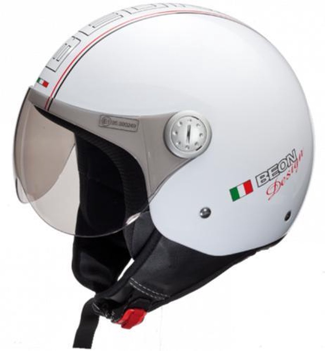 Beon Design Glans wit Jethelm Scooterhelm Motorhelm XS / 54.5