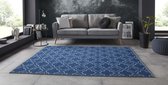 Vloerkleed retro klaverblad - blauw 80x150 cm