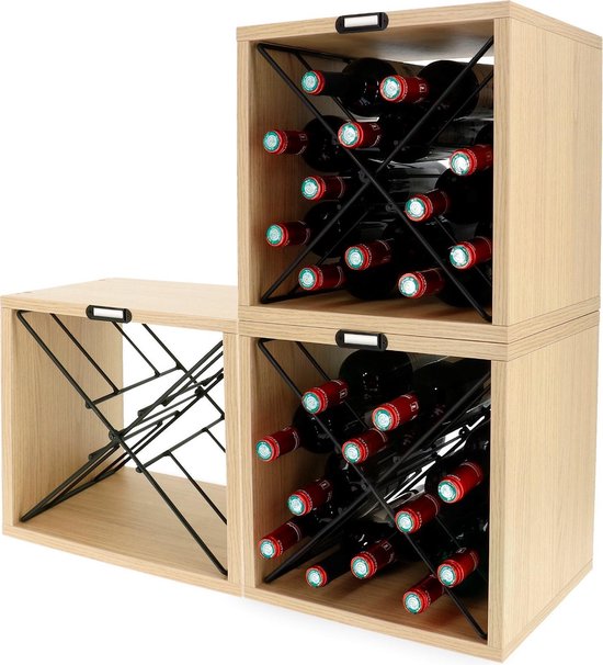 Compactor Wijnrekken Voor 12 Flessen 36 X 30 X 36,5 Stuks | bol.com