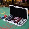 Afbeelding van het spelletje Deluxe Pokerset In Aluminium Koffer - Omaha / Texas Hold Em Pro Poker Set Met 300 Chips & Poker Kaarten Playing Cards - Pokerkoffer