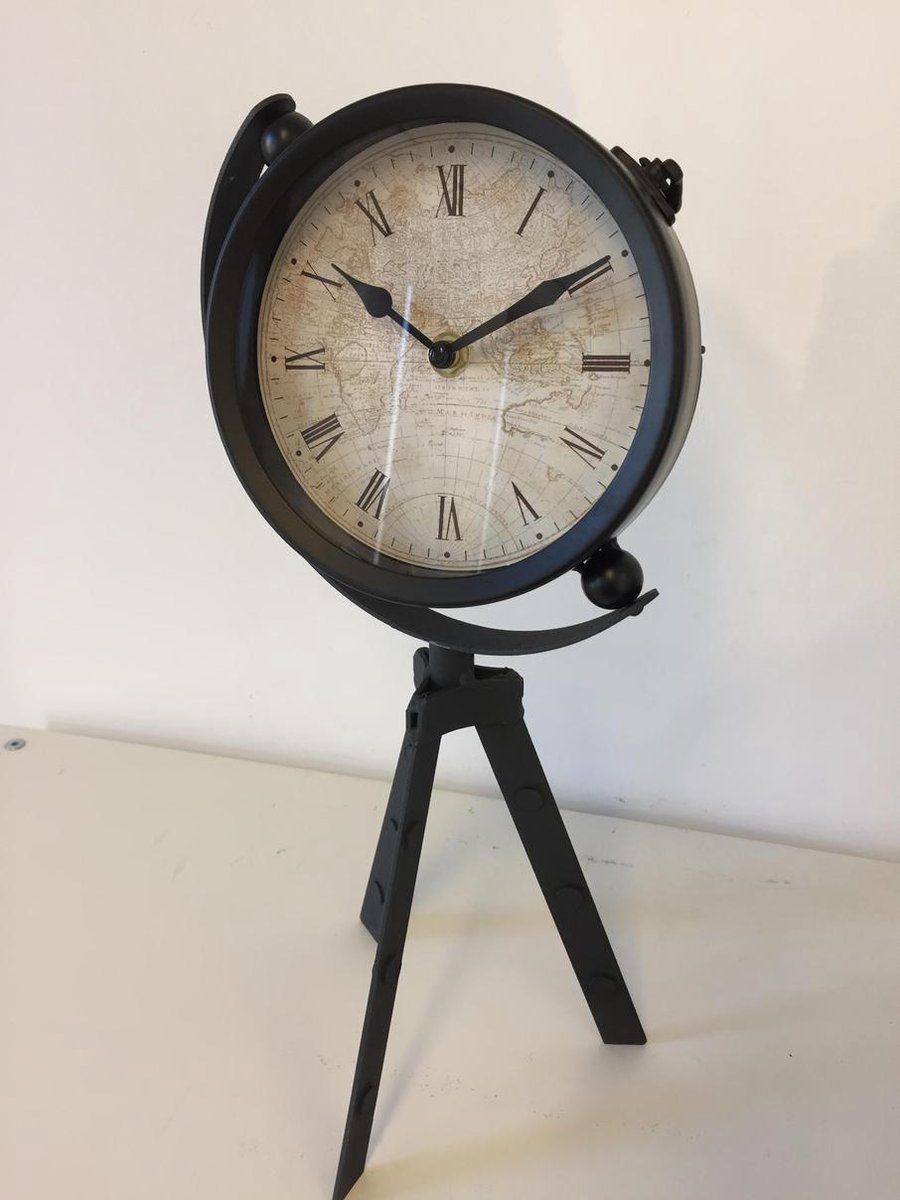 Tafelklok Vintage Black Industrieel Design