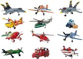 Speelset van 12 vliegtuigen - oa Windlifter, Mayday, Maru, Dusty, Dipper - figuurtjes Disney Planes 2 - 6-8 cm