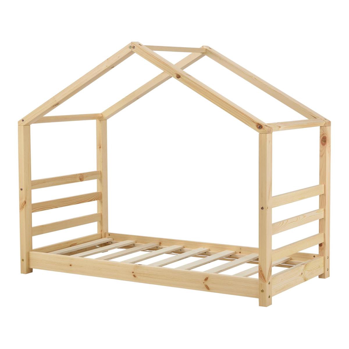 Kinderbed houten bed huisbed met bedbodem 70x140 hout