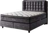 160x200 Opberg Boxspring Sevilla – Boxspring met opbergruimte – grijs
