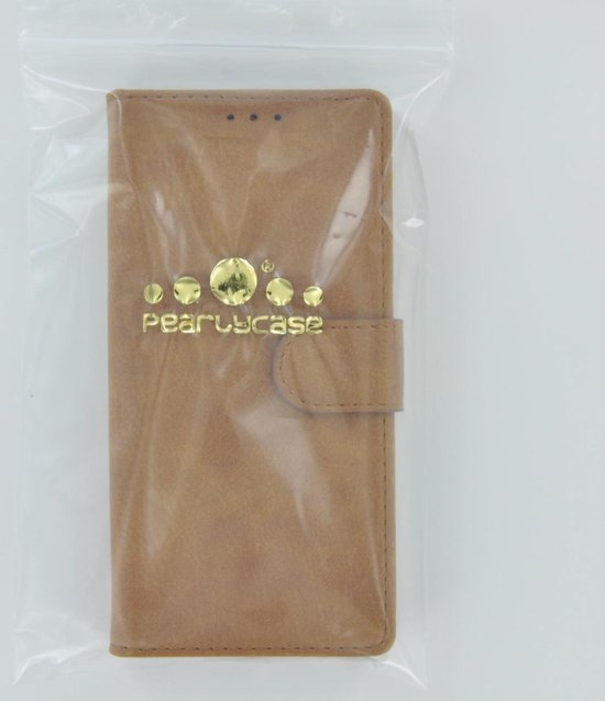 Samsung Galaxy A71 / A71s Cover Wallet Book Case Cover Pearlycase Brown + Protecteur d'écran en verre trempé trempé