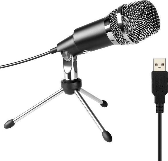 K668 Microfoon voor PC - Windows- Apple - Skype - Youtube - USB Aansluiting  - Plug & Play | bol.com