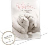 Invul geboortekaarten FS297 Roze - set van 8 kaarten - kant en klaar - Geboortekaartjes - Invulkaarten - kaarten met enveloppen - babykaart - Meisje / Dochter - invulkaarten met enveloppen - geboorte aankondingingen