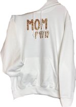 Hoodie dames leopard-wit-Mom Power-Maat Xl