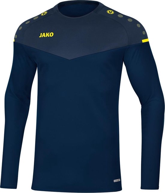 Jako Champ 2.0 Sweater Marine Blauw-Donker Blauw-Fluor Geel Maat S