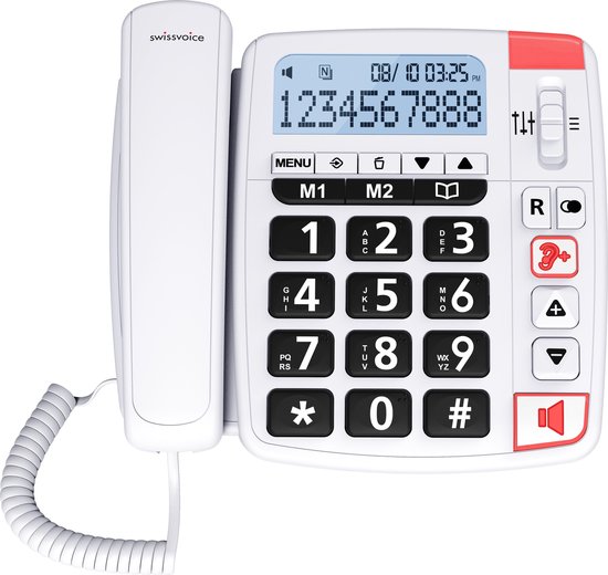 Swissvoice XTRA1150S BNL senioren huistelefoon vaste lijn met grote toetsen- groot lcd display - luid geluid