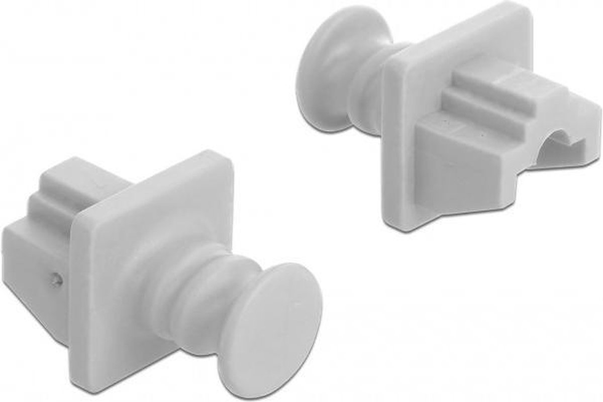 RJ45 (m) afsluitcovers voor RJ45 (v) poorten met ronde greep - 10 stuks / wit