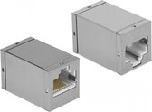 Premium STP CAT6 Gigabit RJ45 koppelstuk - compact / metaal