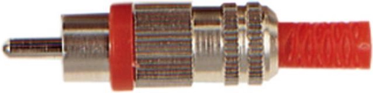 Tulp (m) audio/video connector - tot 6mm - metaal/plastic / rood