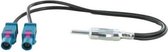 2x Fakra Z (m) - DIN (m) auto antenne adapter kabel - RG174 - 50 Ohm / zwart - 0,15 meter