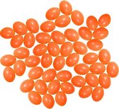 50x Oranje kunststof eieren decoratie 6 cm hobby/knutselmateriaal - Knutselen DIY eieren beschilderen - Pasen thema plastic paaseieren eitjes oranje