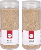 2x Fijn decoratie zand creme 475 ml - Zandkorrels - Hobby/decoratiemateriaal