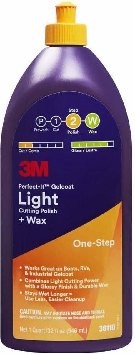 3M Perfect It Gelcoat Light Cutting Polish + Wax 946ml