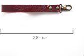 Tannery Sleutelhanger Croco Rood Leer 22 cm Oud Goud Clip