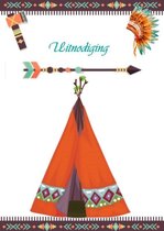 Set van 8 Indianenuitnodigingen + Indianenfeestje