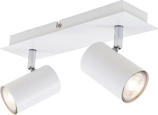 Briloner Leuchten RUN Plafondlamp - 2 -lichts - Spots Draai en kantelbaar -  GU10 - Wit | bol.com