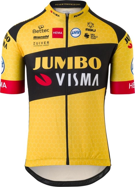 AGU Replica Fietsshirt Team Jumbo Visma Heren - Maat XS - Geel