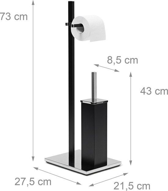 Brosse de toilette en acier inoxydable mat, brosse de toilette et  porte-rouleau de