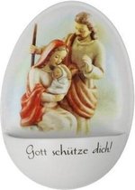 Goebel® - Kerst | Decoratief beeld / figuur "Heilige Familie - Wijwaterbakje" | Porselein, 12cm
