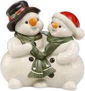Goebel® - Kerst | Decoratief beeld / figuur "Sneeuwpop Gezellige wintermomenten" | Aardewerk, 12cm