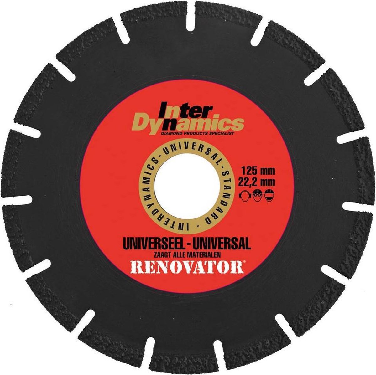 Interdynamics renovator standard diamantdoorslijpschijf - 125x22,23mm - universeel