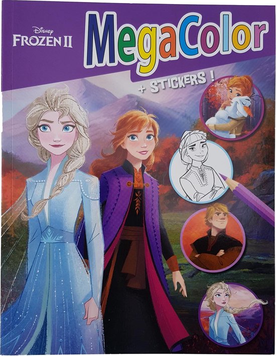 Disney's Frozen 2 Kleurboek +/- 120 kleurplaten + Stickers (Sisters) |  bol.com