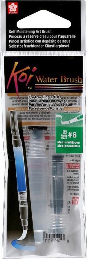 Sakura Koi Water Brush Flat Medium – klein reservoir – watervulbaar