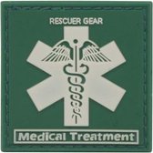 Star of Life Rescue Medical Treatment  PVC Medische patch embleem Groen met klittenband