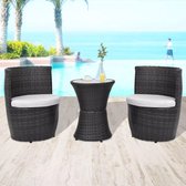 Bistroset Zwart 3 delig (Incl LW Fleece deken) - Tuinset - Tuin set - Bistro set - Tuintafel met stoelen
