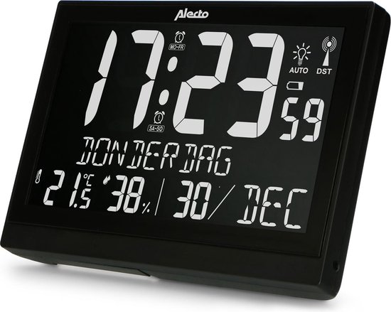 bol.com | Alecto AK-70 Grote digitale klok met thermometer en hygrometer |  Groot display |...