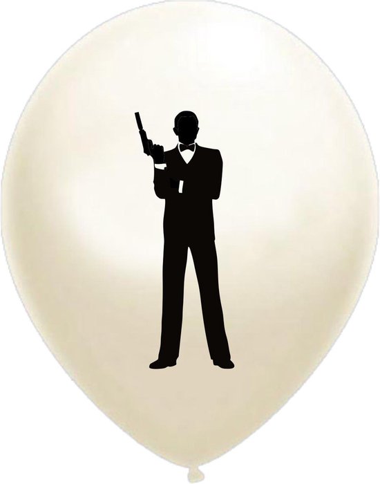 10 x wit latex ballon CASINO POKER NIGHT JAMES