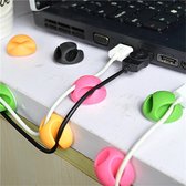 GadgetBay Kabelhouder dubbel 12 snoeren cable organizer clips - groen roze oranje