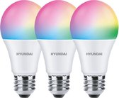 Hyundai Home – Smart Wifi LED lamp – Kleur & Wit – RGBCW – E27 – 3 stuks