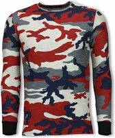 Army Shirt Zipped Back - Long Fit Sweater - Camo