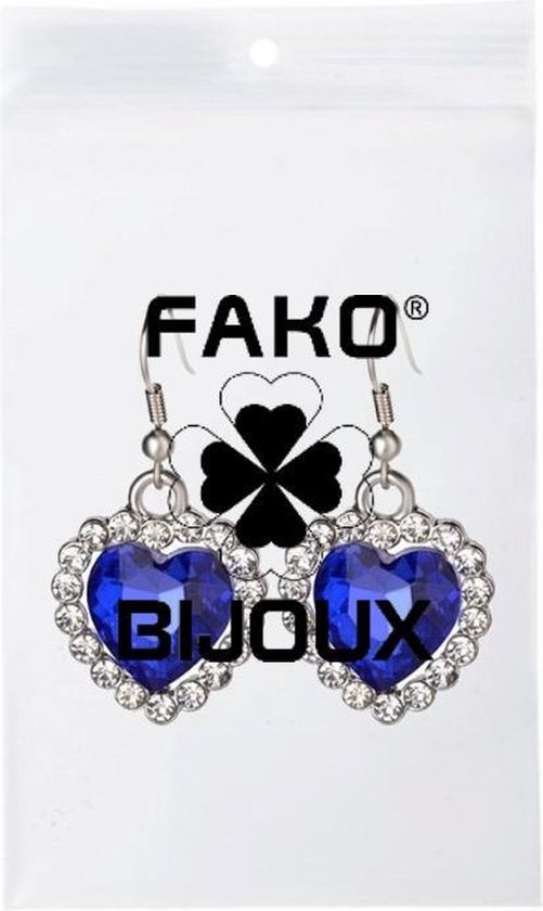 Set Bijoux Coeur Bleu Titanic - Pendentif Et Boucles D'oreilles Neufs Sans Emballage