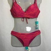 Seafolly Safarispot Wrap Fron Booster Ultra Pink - Dames Wikkeltop Roze Bikinitopje met Panterprint Gestipt - Sexy maat 36 (S)