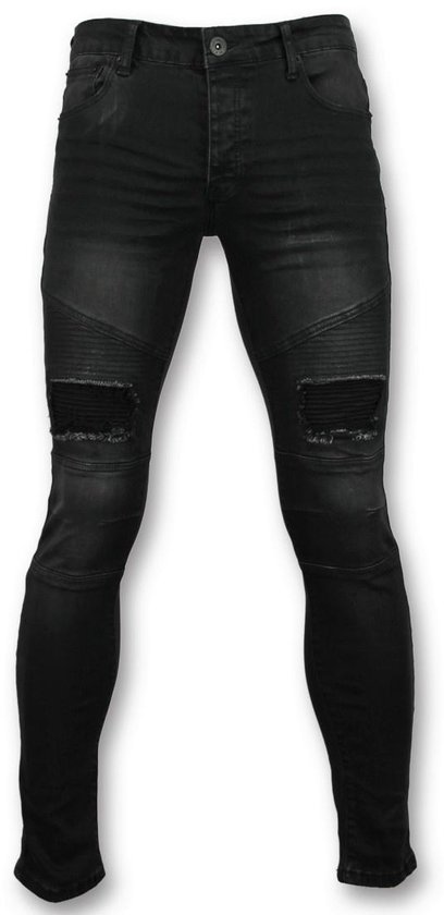 Zwarte slim fit jeans - Biker jeans voor mannen - 3013 | bol.com